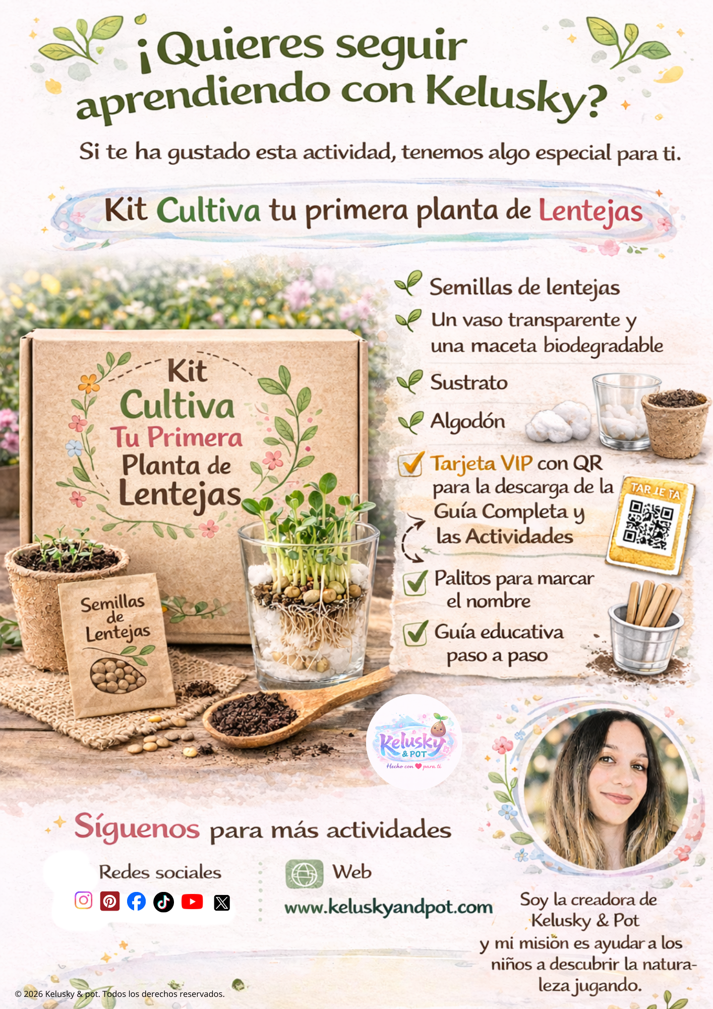 Guía educativa: Cultiva tu primera planta de lentejas 🌱 – Kelusky & Pot